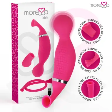 MORESSA - KIRK DUO SUCCIONADOR + MASAJEADOR MULTI PRESTACIONES PREMIUM SILICONE RECARGABLE Estimuladores