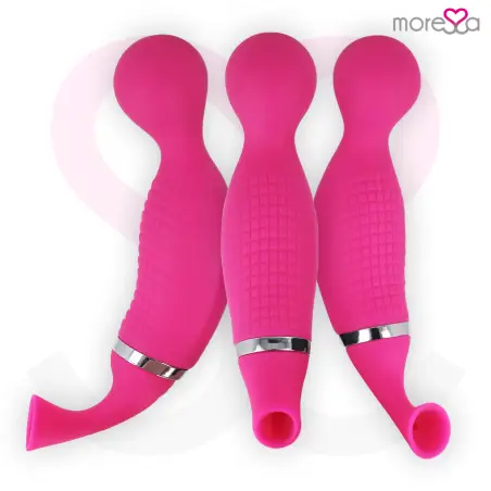 MORESSA - KIRK DUO SUCCIONADOR + MASAJEADOR MULTI PRESTACIONES PREMIUM SILICONE RECARGABLE Estimuladores