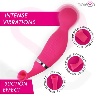 MORESSA - KIRK DUO SUCCIONADOR + MASAJEADOR MULTI PRESTACIONES PREMIUM SILICONE RECARGABLE Estimuladores