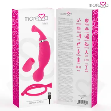MORESSA - KIRK DUO SUCCIONADOR + MASAJEADOR MULTI PRESTACIONES PREMIUM SILICONE RECARGABLE Estimuladores