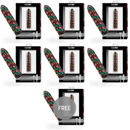 CUSTOM BULLETS - BALA RECARGABLE SKULL 10 INTENSIDADES 6 + 1 GRATIS Juguetes para Mujeres