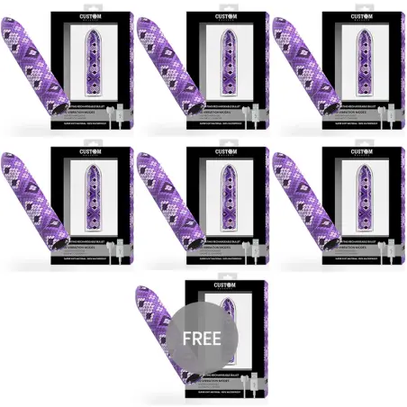 CUSTOM BULLETS - BALA RECARGABLE SNAKE LILA 10 INTENSIDADES 6 + 1 GRATIS Juguetes para Mujeres