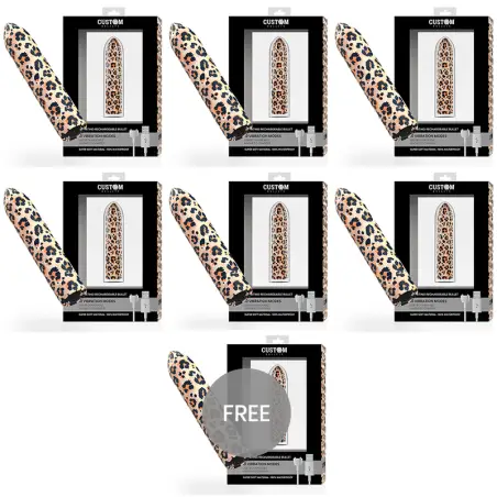 CUSTOM BULLETS - BALA RECARGABLE LEOPARD 10 INTENSIDADES 6 + 1 GRATIS Juguetes para Mujeres