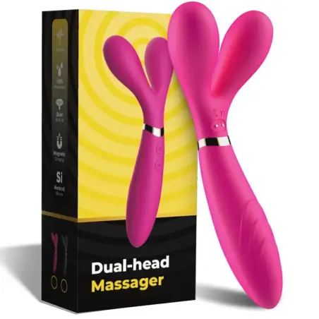ARMONY - Y-WAND MASAJEADOR & VIBRADOR CABEZA DOBLE FUCSIA Para Clítoris