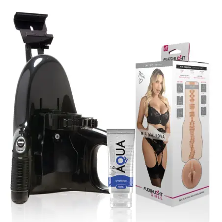 FLESHLIGHT - MIA MALKOVA VAGINA LVL UP + UNIVERSAL LAUNCH + LUBRICANTE AQUA QUALITY 50 ML Vaginas Actrices Porno