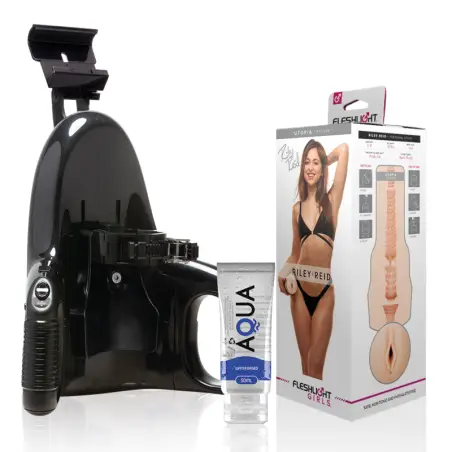 FLESHLIGHT - VAGINA RILEY REID UTOPIA + UNIVERSAL LAUNCH + LUBRICANTE AQUA QUALITY 50 ML Vaginas Actrices Porno