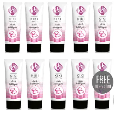 KIKÍ TRAVEL - LUBRICANTE SABOR A CHICLE 50ML 10 + 1 GRATIS Kits Lubricantes