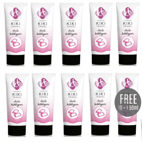 KIKÍ TRAVEL - LUBRICANTE SABOR A CHICLE 50ML 10 + 1 GRATIS Kits Lubricantes