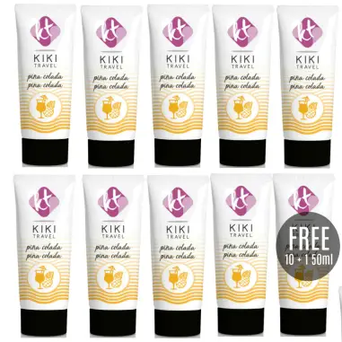 KIKÍ TRAVEL - LUBRICANTE SABOR A PIÑA COLADA 50 ML 10 + 1 GRATIS Kits Lubricantes