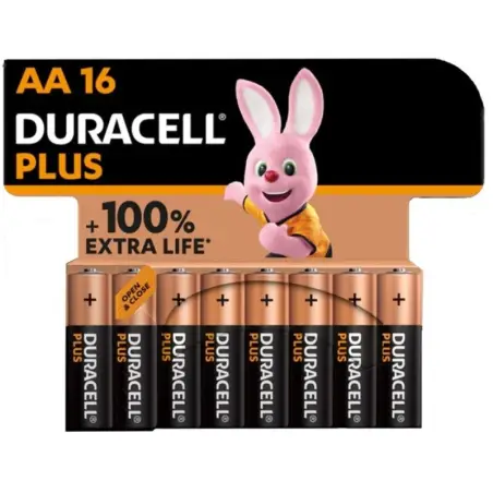 DURACELL - PLUS POWER 100 PILA ALCALINA AA LR6 BLISTER*16 Pilas Alcalinas