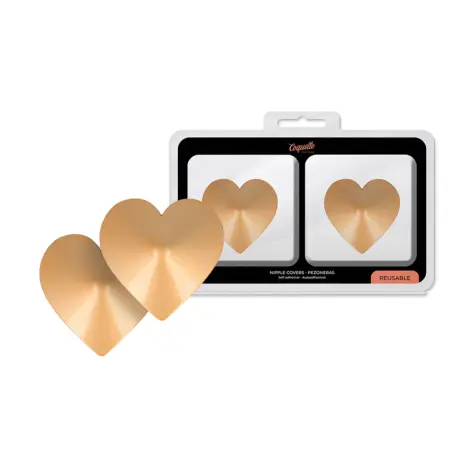 COQUETTE CHIC DESIRE - CUBRE PEZONES METAL CORAZONES DORADOS Pezoneras