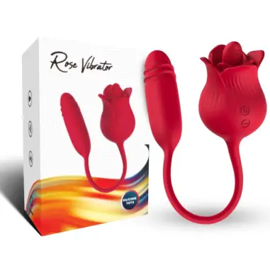 ARMONY - ROSELIP ESTIMULADOR CLITORIS CON LENGUA 10 MODOS & VIBRADOR ROJO Succionadores con vibración