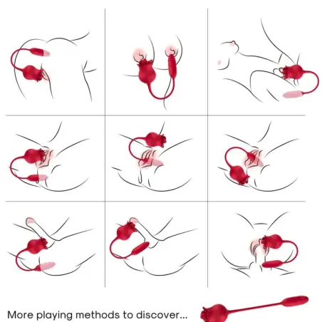 ARMONY - ROSELIP ESTIMULADOR CLITORIS CON LENGUA 10 MODOS & VIBRADOR ROJO Succionadores con vibración