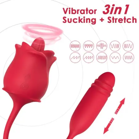 ARMONY - ROSA 3 EN 1, ESTIMULADOR, SUCCIONADOR Y UP&DOWN CON COLA ROJO Succionadores con vibración