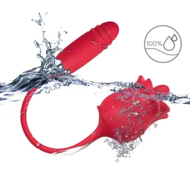 ARMONY - ROSA 3 EN 1, ESTIMULADOR, SUCCIONADOR Y UP&DOWN CON COLA ROJO Succionadores con vibración