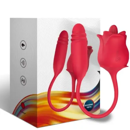 ARMONY - ROSA 3 EN 1, ESTIMULADOR, SUCCIONADOR Y UP&DOWN CON COLA ROJO Succionadores con vibración