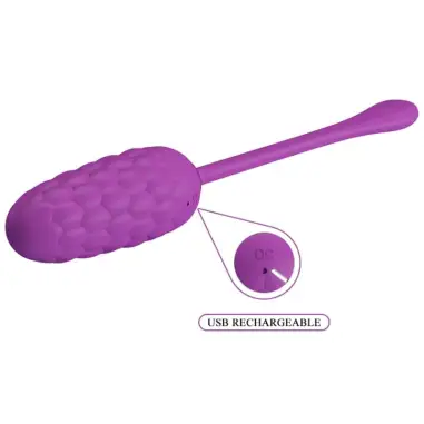 Huevo Vibrador con Textura Marina Recargable Morado