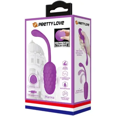 Huevo Vibrador con Textura Marina Recargable Morado