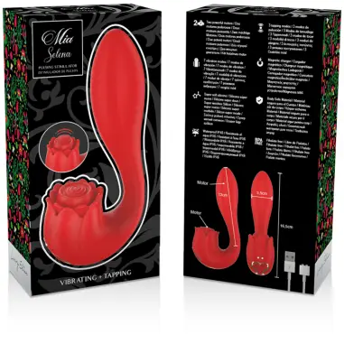 Selena Estimulador Vibrating + Tapping Rojo - 7 Modos | MIA