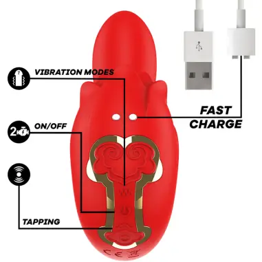 Selena Estimulador Vibrating + Tapping Rojo - 7 Modos | MIA