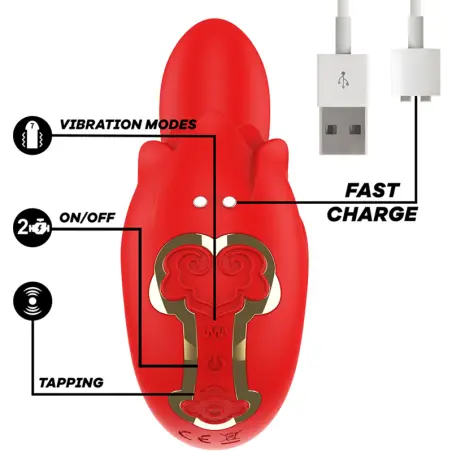 Selena Estimulador Vibrating + Tapping Rojo - 7 Modos | MIA