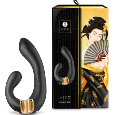 Miyo Masajeador Intimo Negro - 10 Funciones | Shunga