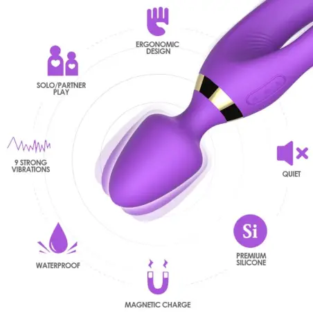 Masajeador & Vibrador Rabbit Violeta - 9 Modos | Armony