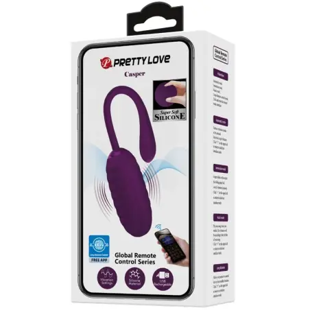 Casper Huevo Vibrador Recargable Morado | Pretty Love