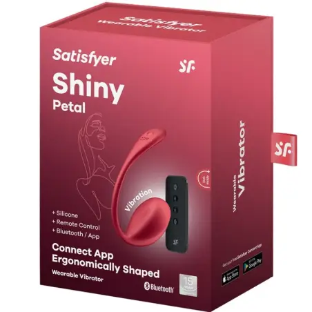 Shiny Petal Estimulador Punto G Control Remoto Rojo APP