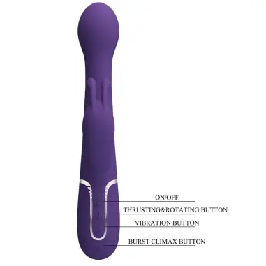 Dejon Vibrador Rabbit 3 en 1 Multifunción Morado - Rotación