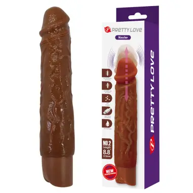 PRETTY LOVE - KESSLER DILDO VIBRADOR REALISTA 10 MODOS DE VIBRACIÓN Y 10 DE EMPUJE 22 CM MARRÓN