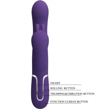 Cammy Triple Vibrador Multifunción 4 en 1 Morado - Silicona