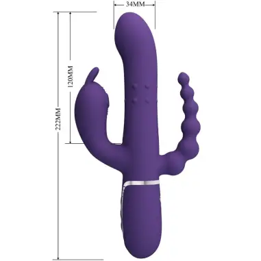 Cammy Triple Vibrador Multifunción 4 en 1 Morado - Silicona