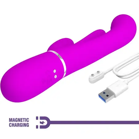 Shania Triple Vibrador Rabbit Multifunción Rosa - Recargable