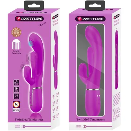 Shania Triple Vibrador Rabbit Multifunción Rosa - Recargable