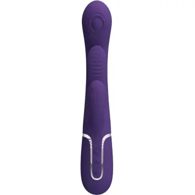 Shania Triple Vibrador Rabbit Multifunción Morado - Silicona