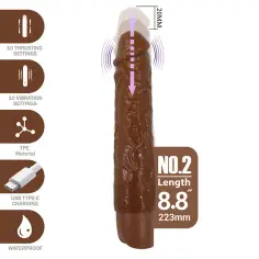 PRETTY LOVE - KESSLER DILDO VIBRADOR REALISTA 10 MODOS DE VIBRACIÓN Y 10 DE EMPUJE 22 CM MARRÓN 2