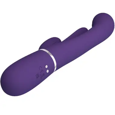 Shania Triple Vibrador Rabbit Multifunción Morado - Silicona
