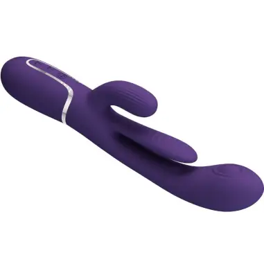 Shania Triple Vibrador Rabbit Multifunción Morado - Silicona