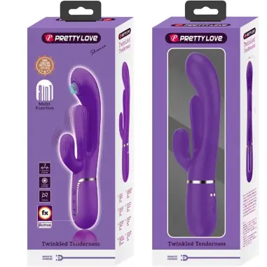 Shania Triple Vibrador Rabbit Multifunción Morado - Silicona