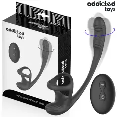 ADDICTED TOYS - PLUG ANAL VIBRACIÓN Y WAVING 360º Y ESTIMULADOR TESTÍCULOS