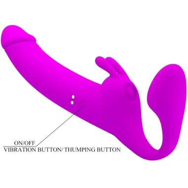 Zanini Dildo Strap-On sin Arnés 10 Vibraciones Morado