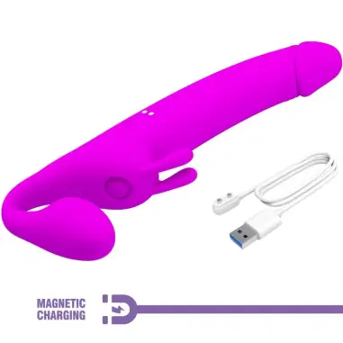 Zanini Dildo Strap-On sin Arnés 10 Vibraciones Morado