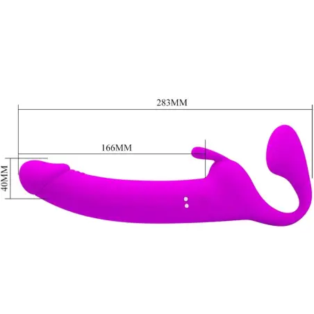Zanini Dildo Strap-On sin Arnés 10 Vibraciones Morado