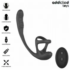 ADDICTED TOYS - PLUG ANAL VIBRACIÓN Y WAVING 360º Y ESTIMULADOR TESTÍCULOS 2