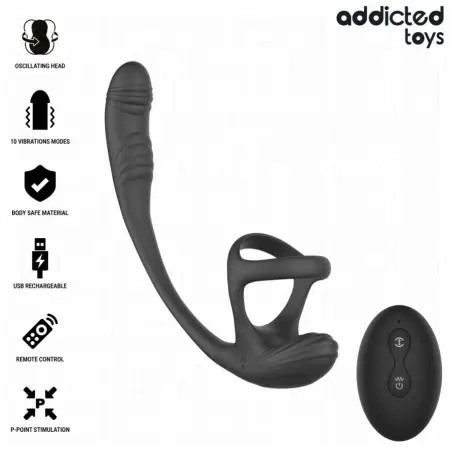 Plug Anal Vibración Waving 360º y Anillo | Addicted Toys