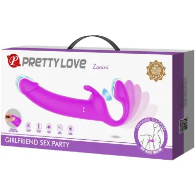 Zanini Dildo Strap-On sin Arnés 10 Vibraciones Morado