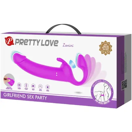 Zanini Dildo Strap-On sin Arnés 10 Vibraciones Morado
