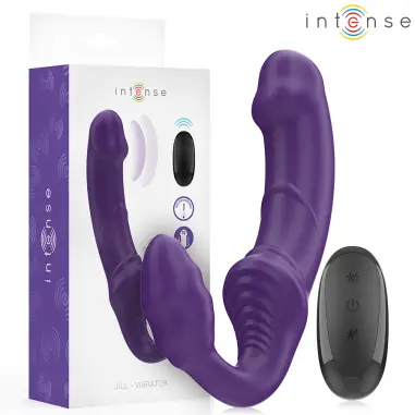 INTENSE - JILL VIBRADOR DOBLE 20 CM VIOLETA CONTROL REMOTO