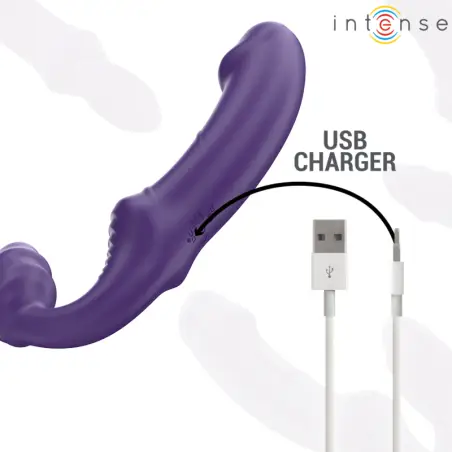 Jill Vibrador Doble 20 cm Violeta Control Remoto | Intense